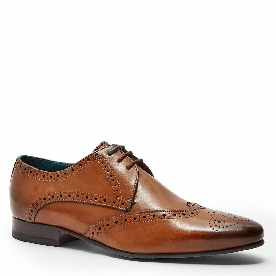 Shoes & Boots Ted Baker | Ted Baker Leather Brogue Shoes For Men'S Shoes Colour Tan