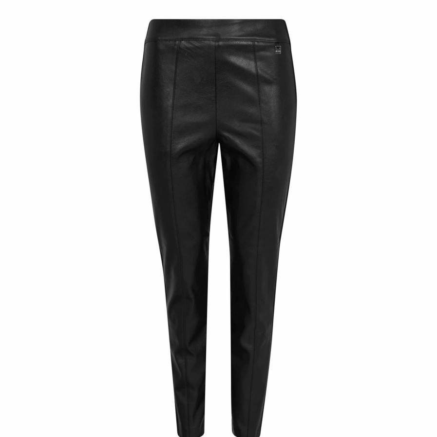 Women Ted Baker | Ted Baker Vllada Leather Pants For Trousers Colour Black