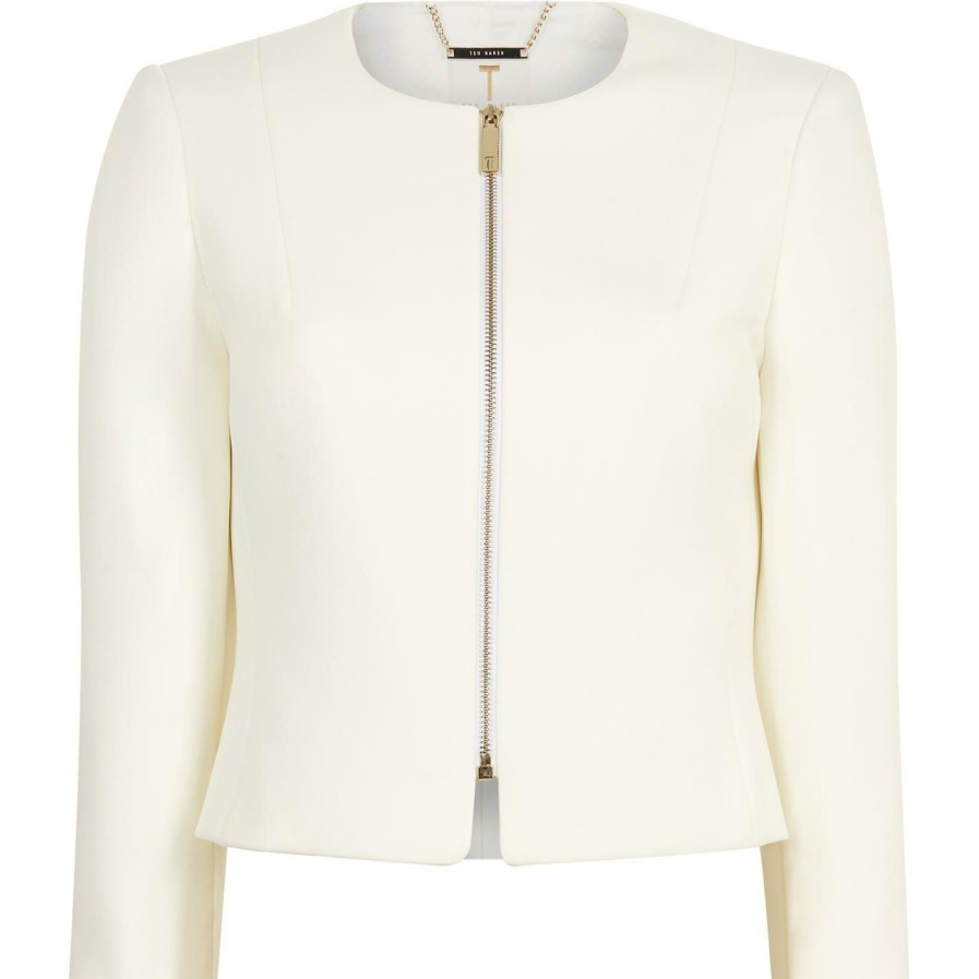 Women Ted Baker | Ted Baker Eliaana Jacket For Coats & Jackets Colour Ivory