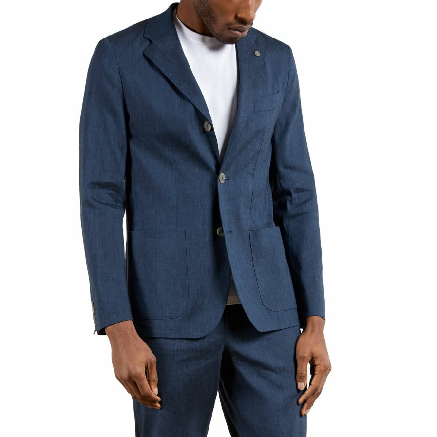 Men Ted Baker | Ted Baker Yucca Blazer For Suit Jackets & Blazers Colour Navy