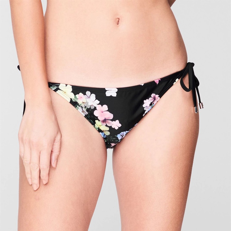 Women Ted Baker | Ted Baker Perg Side Tie Bikini Bottoms For Bikinis Colour Black