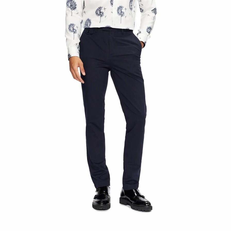 Men Ted Baker | Ted Baker Genay Slim Chino For Trousers & Chinos Colour Dark Navy