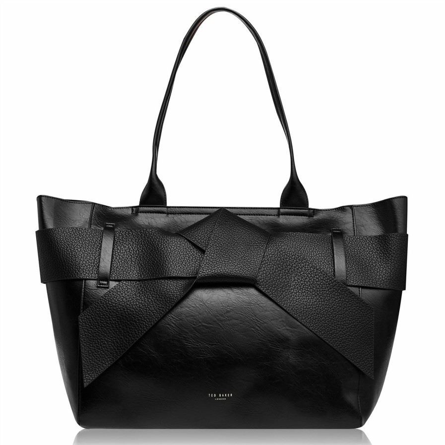 Bags & Luggage Ted Baker | Ted Baker Pu Large Tote Bag For Handbags Colour Black