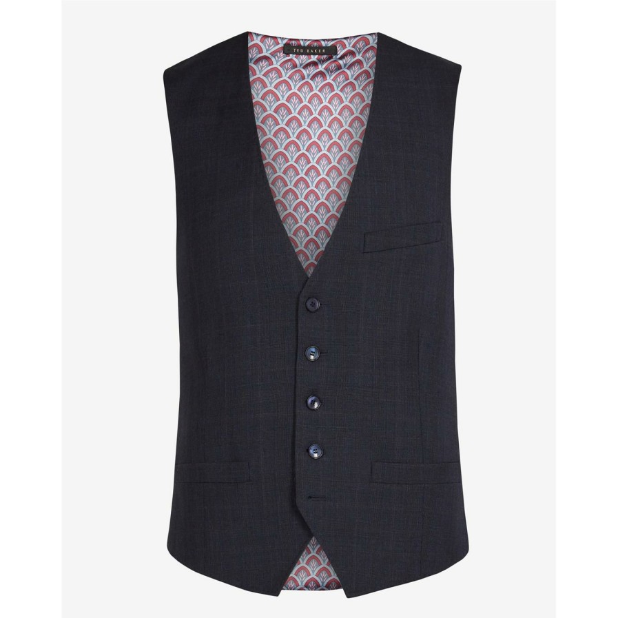 Men Ted Baker | Ted Baker West Waistcoat For Big & Tall Waistcoats Colour Grey