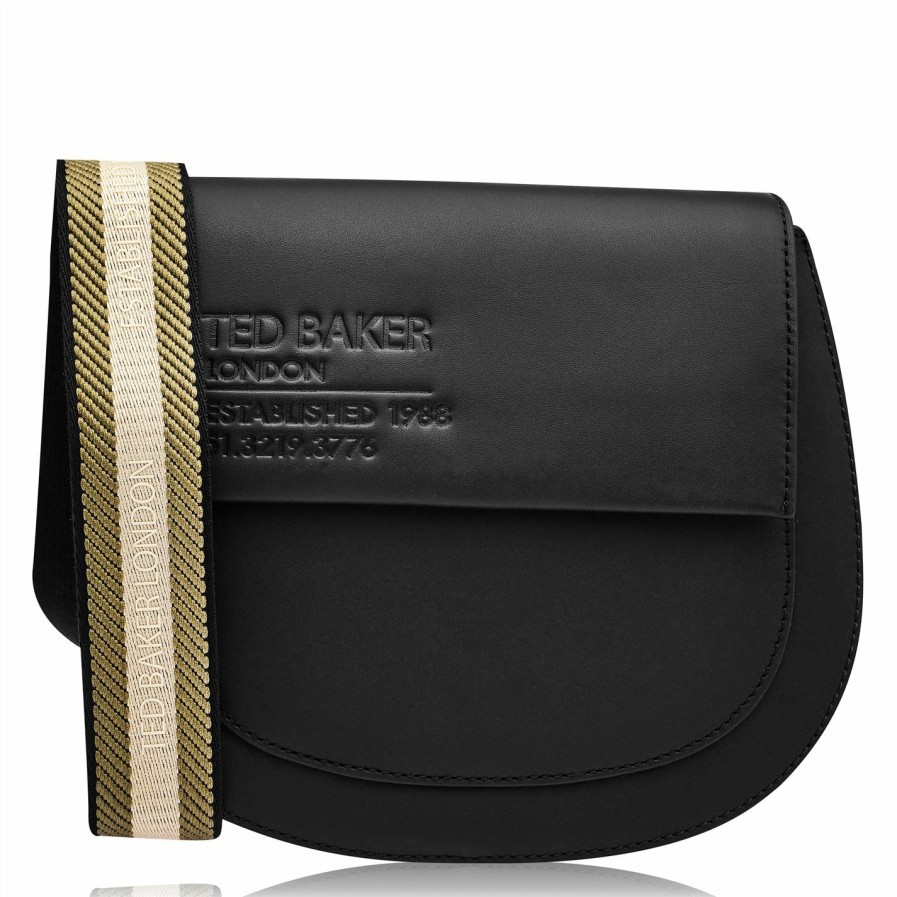 Bags & Luggage Ted Baker | Ted Baker Darcell Webbing Fold Over Bag For Handbags Colour Black