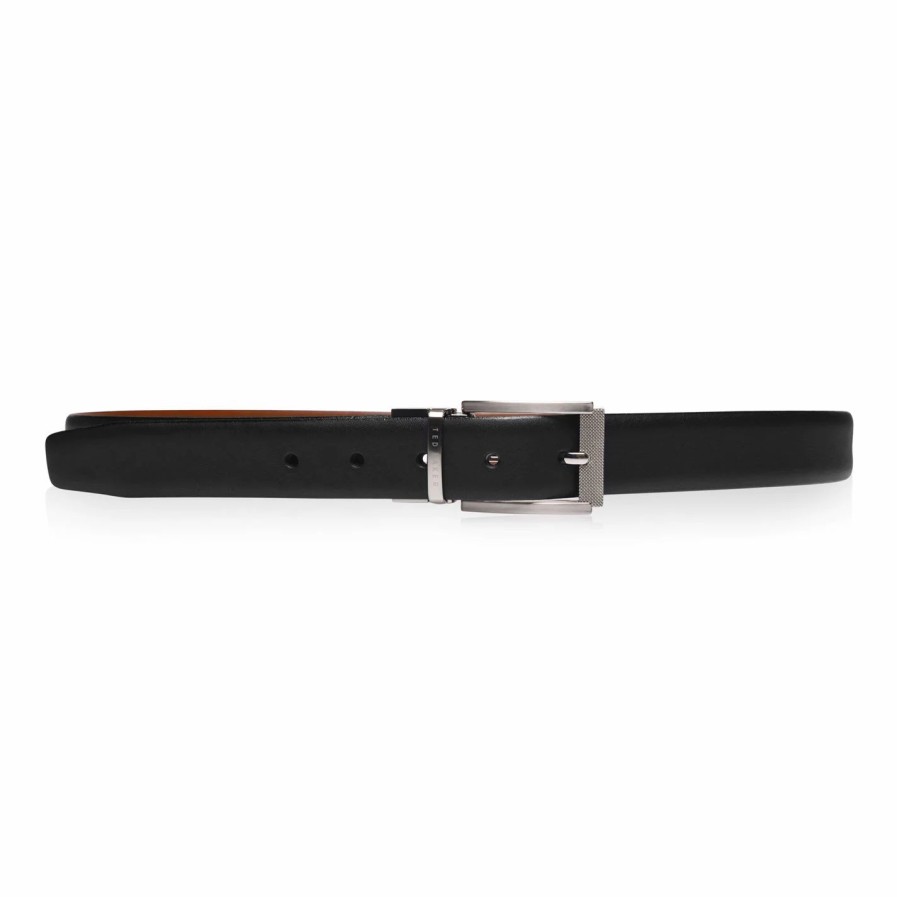 Accessories Ted Baker | Ted Baker Reva Reverse Belt For Men'S Belts Colour Black