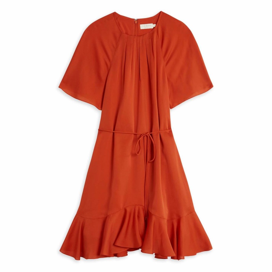 Women Ted Baker | Ted Baker Elsie Dress For Dresses Colour Orange