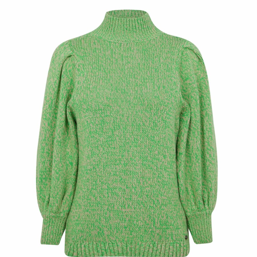 Women Ted Baker | Ted Baker Elvinaa Crop Sweater For Knitwear Colour Green