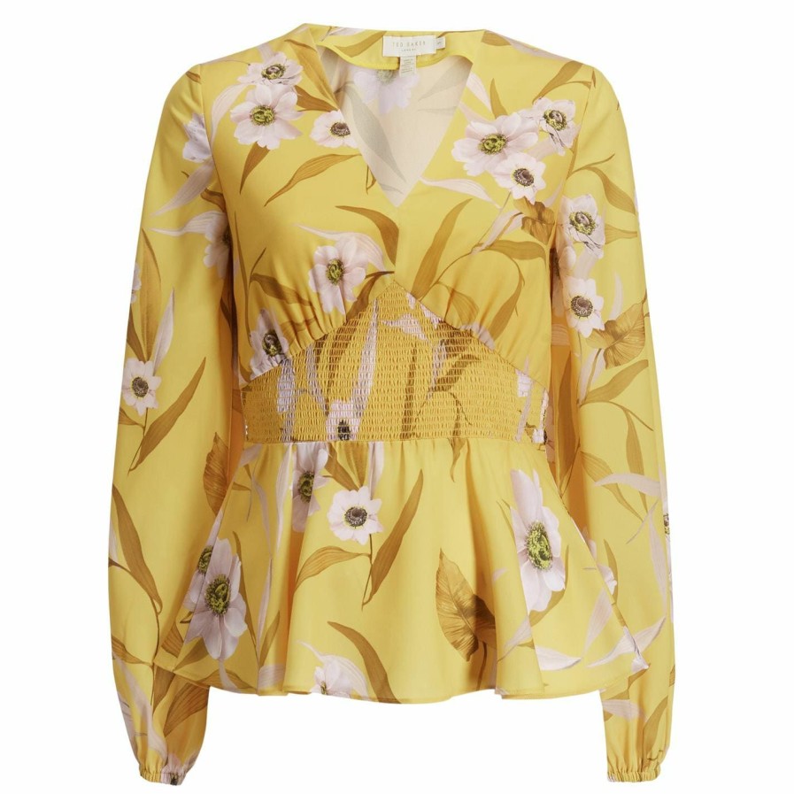 Women Ted Baker | Ted Baker Saniyah Blouse For Blouses & Shirts Colour Yellow