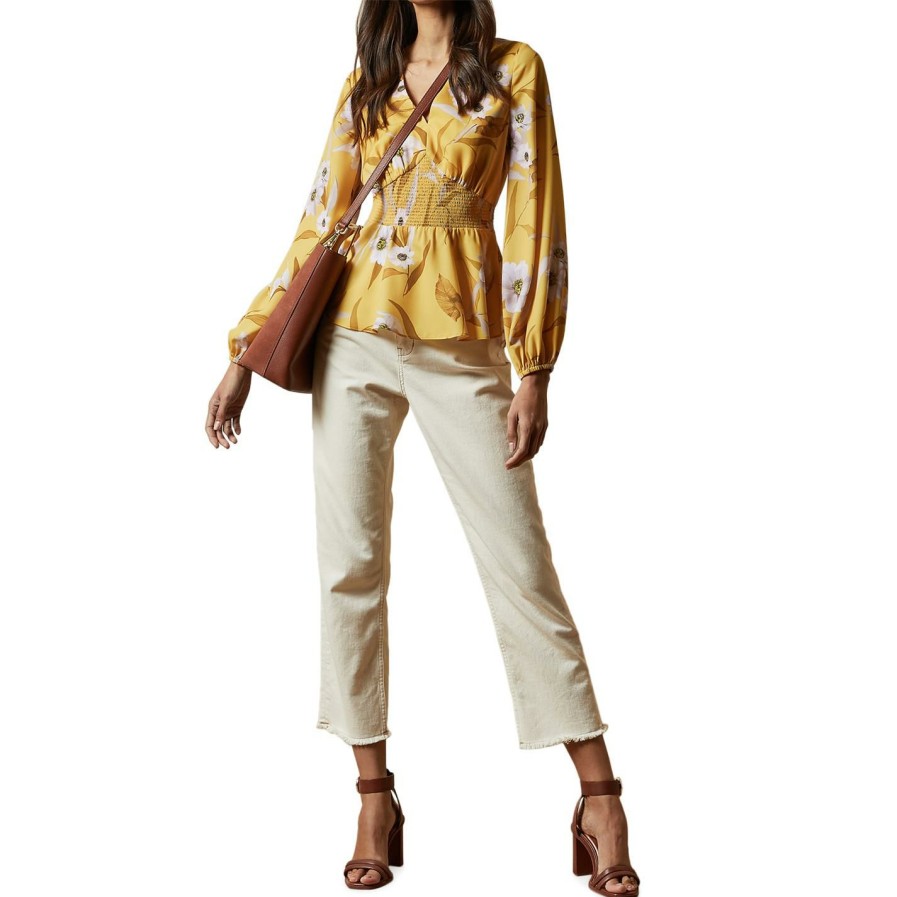 Women Ted Baker | Ted Baker Saniyah Blouse For Blouses & Shirts Colour Yellow