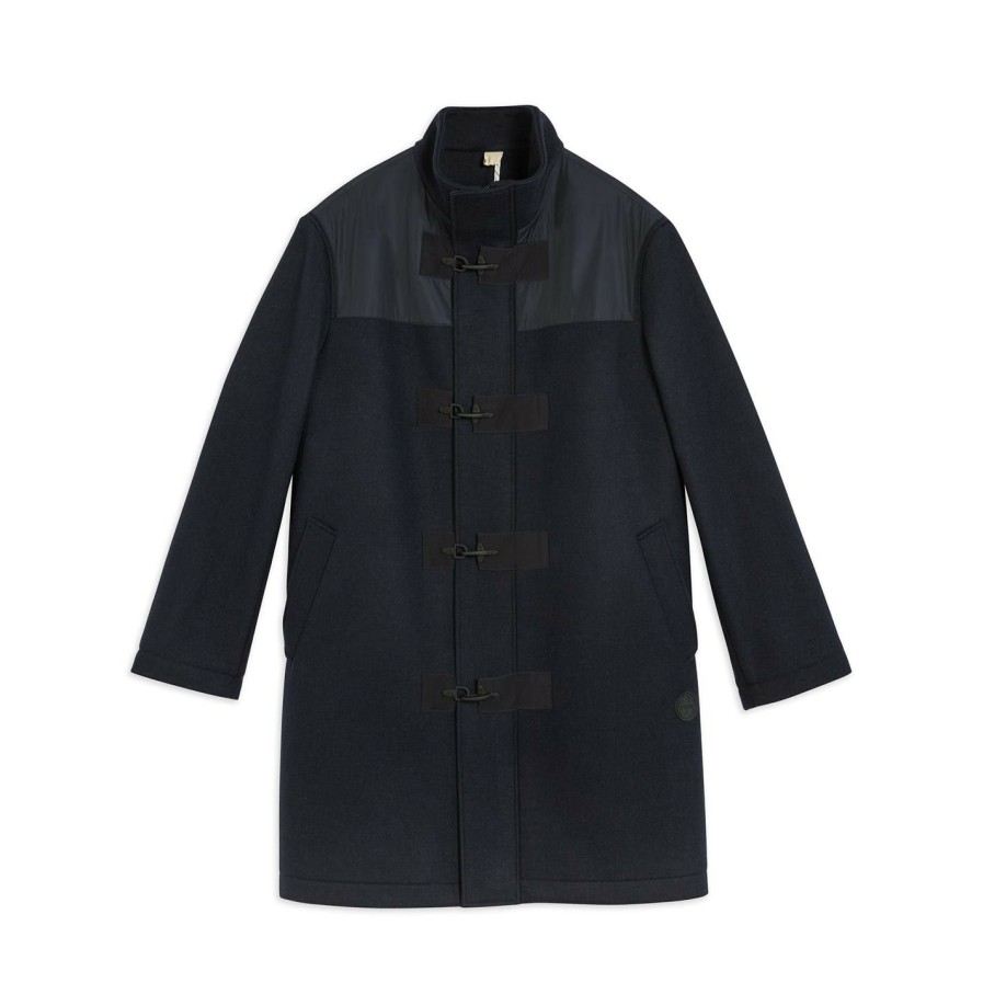 Men Ted Baker | Ted Baker Lens Duffle Coat For Big & Tall Coats & Jackets Colour Navy