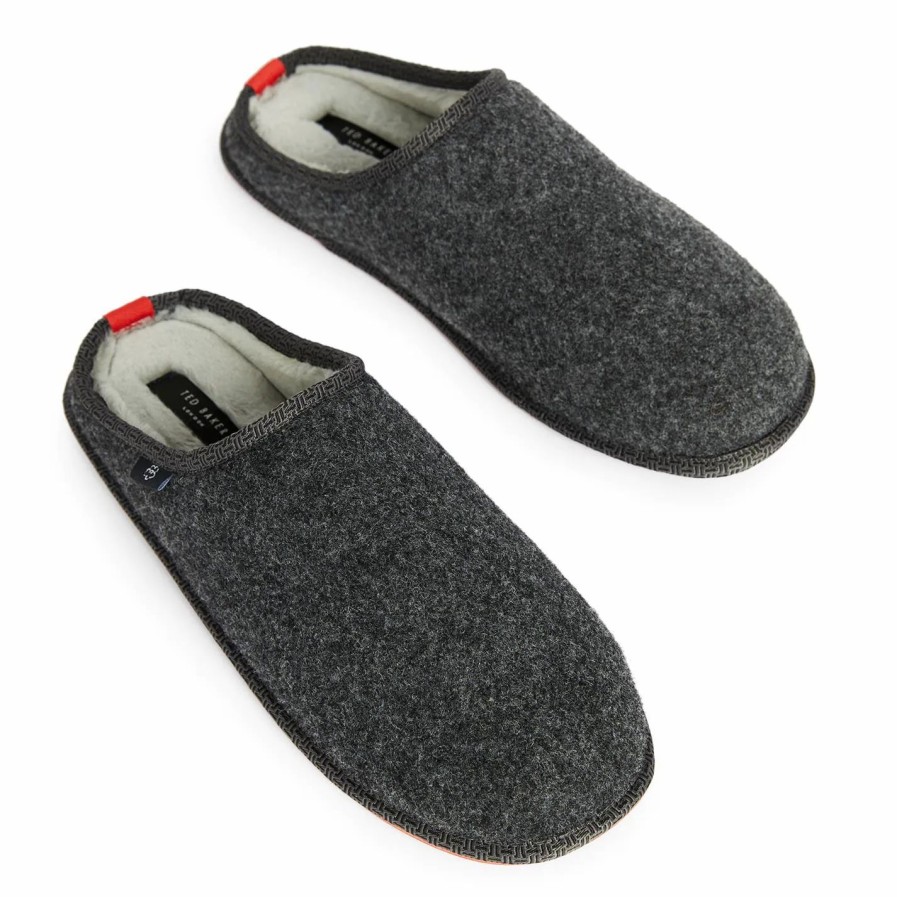 Shoes & Boots Ted Baker | Ted Baker Simonn Slippers Mens For Men'S Slippers Colour Dark Grey