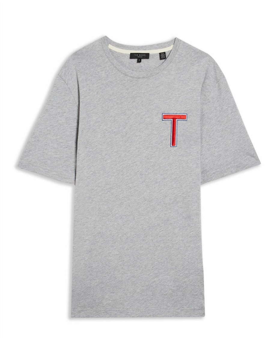 Men Ted Baker | Ted Baker Teford T Shirt For T-Shirts Colour Grey Marl