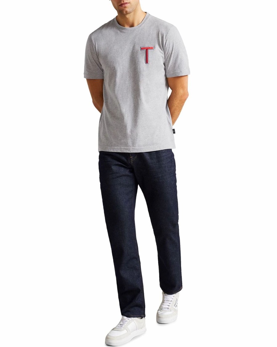 Men Ted Baker | Ted Baker Teford T Shirt For T-Shirts Colour Grey Marl