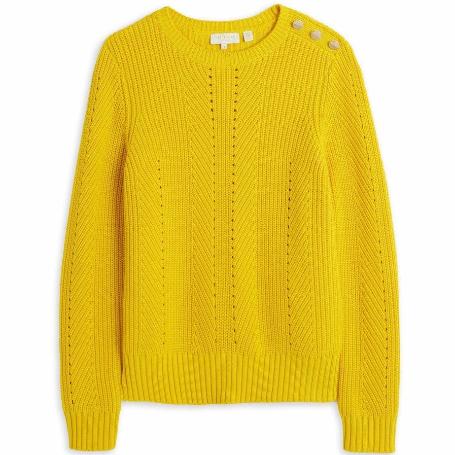 Women Ted Baker | Ted Baker Hendrik Jumper For Knitwear Colour Yellow