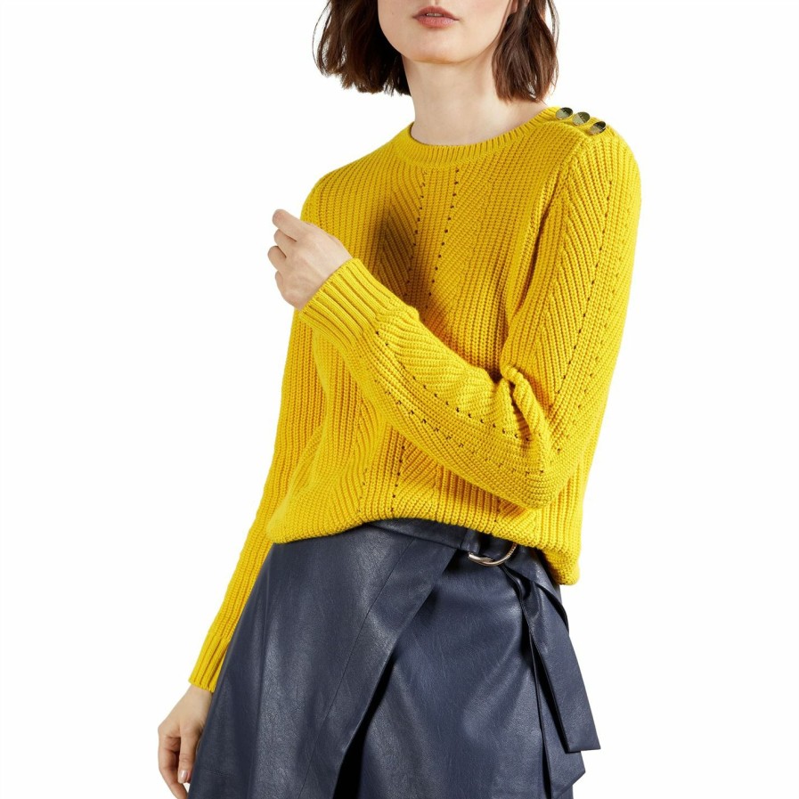 Women Ted Baker | Ted Baker Hendrik Jumper For Knitwear Colour Yellow