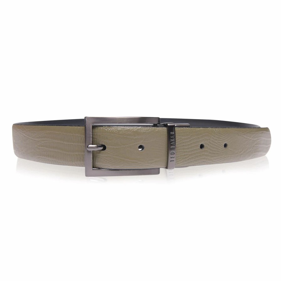 Accessories Ted Baker | Ted Baker Ronni Reversible Belt For Men'S Belts Colour Olive