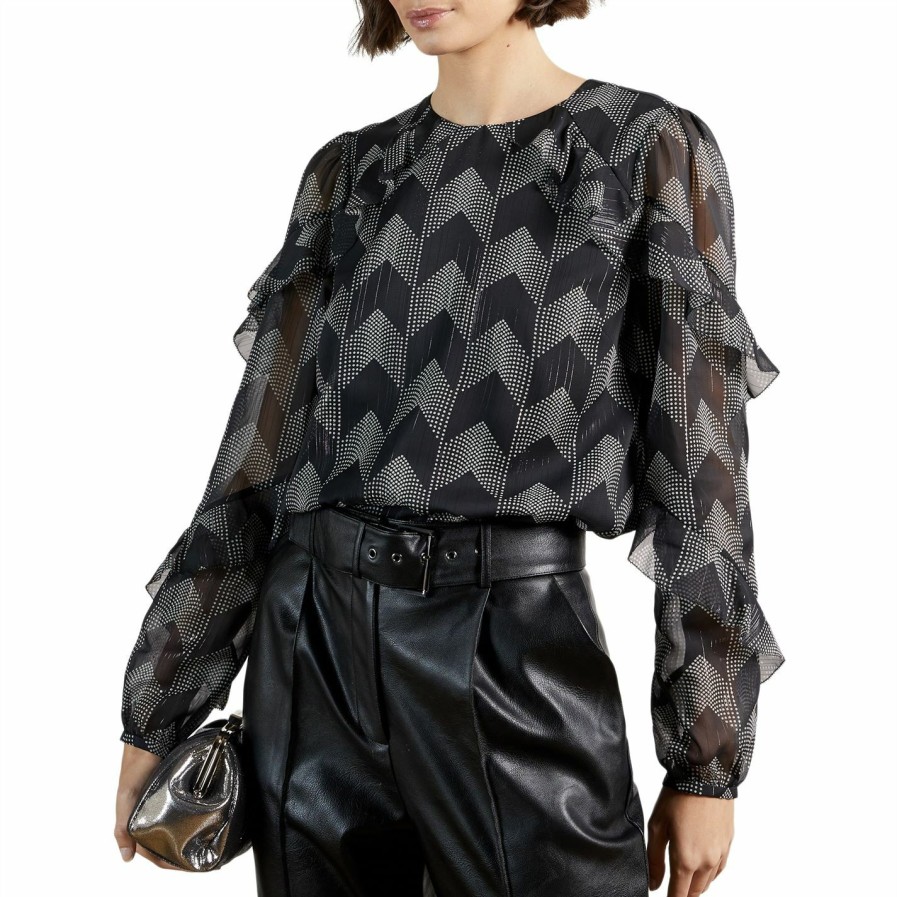 Women Ted Baker | Ted Baker Mowenna Blouse For Blouses & Shirts Colour Black