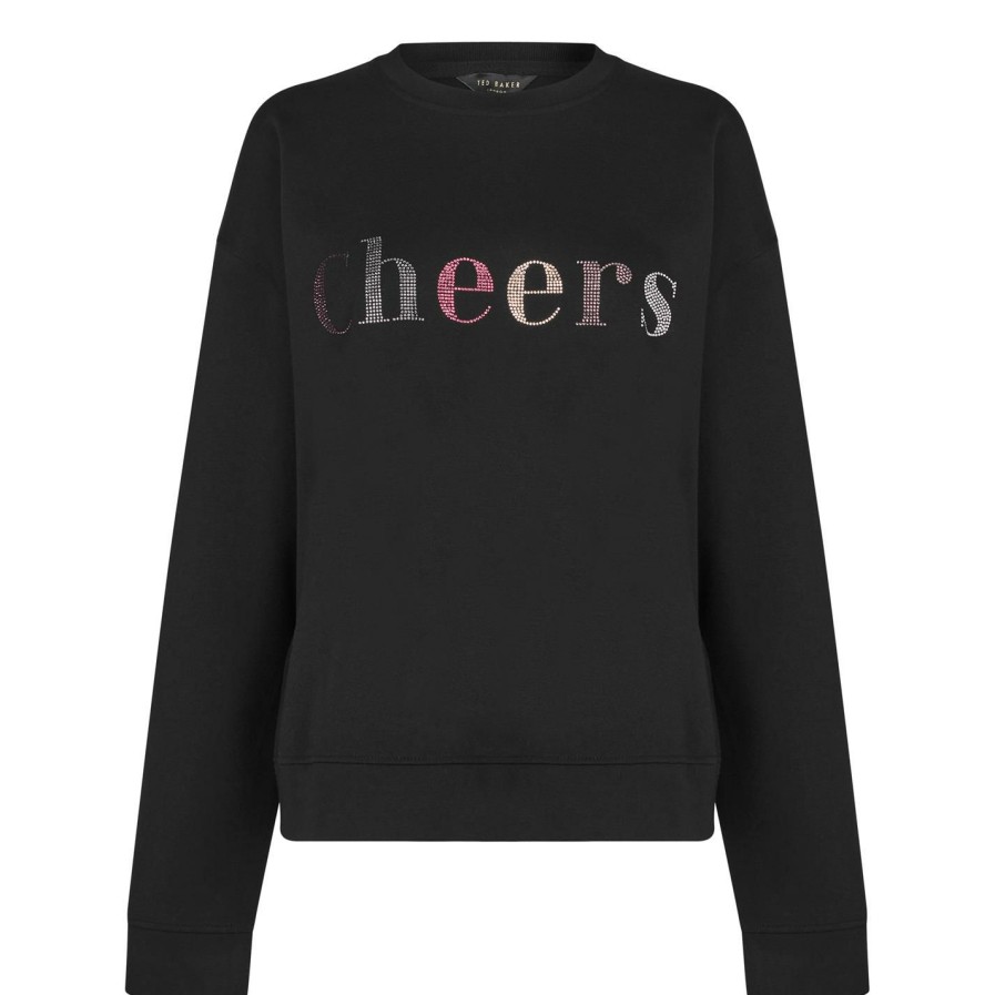 Women Ted Baker | Ted Baker Ted Baker Zarah Cheers Sweater For Hoodies And Sweatshirts Colour Black