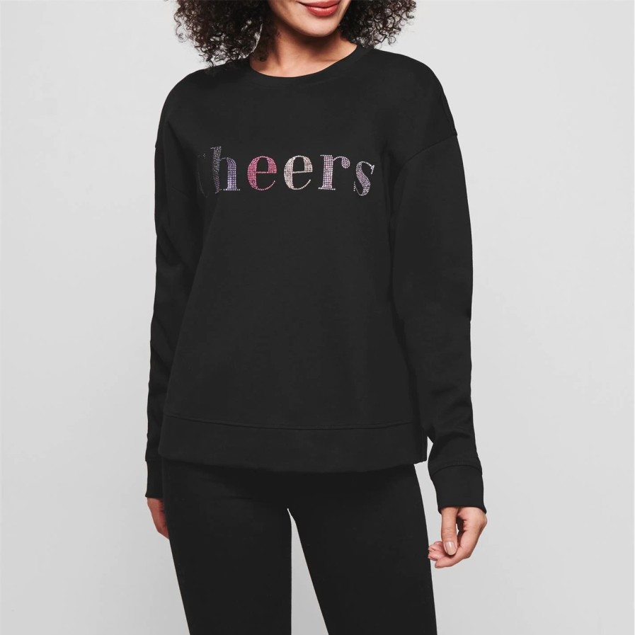 Women Ted Baker | Ted Baker Ted Baker Zarah Cheers Sweater For Hoodies And Sweatshirts Colour Black