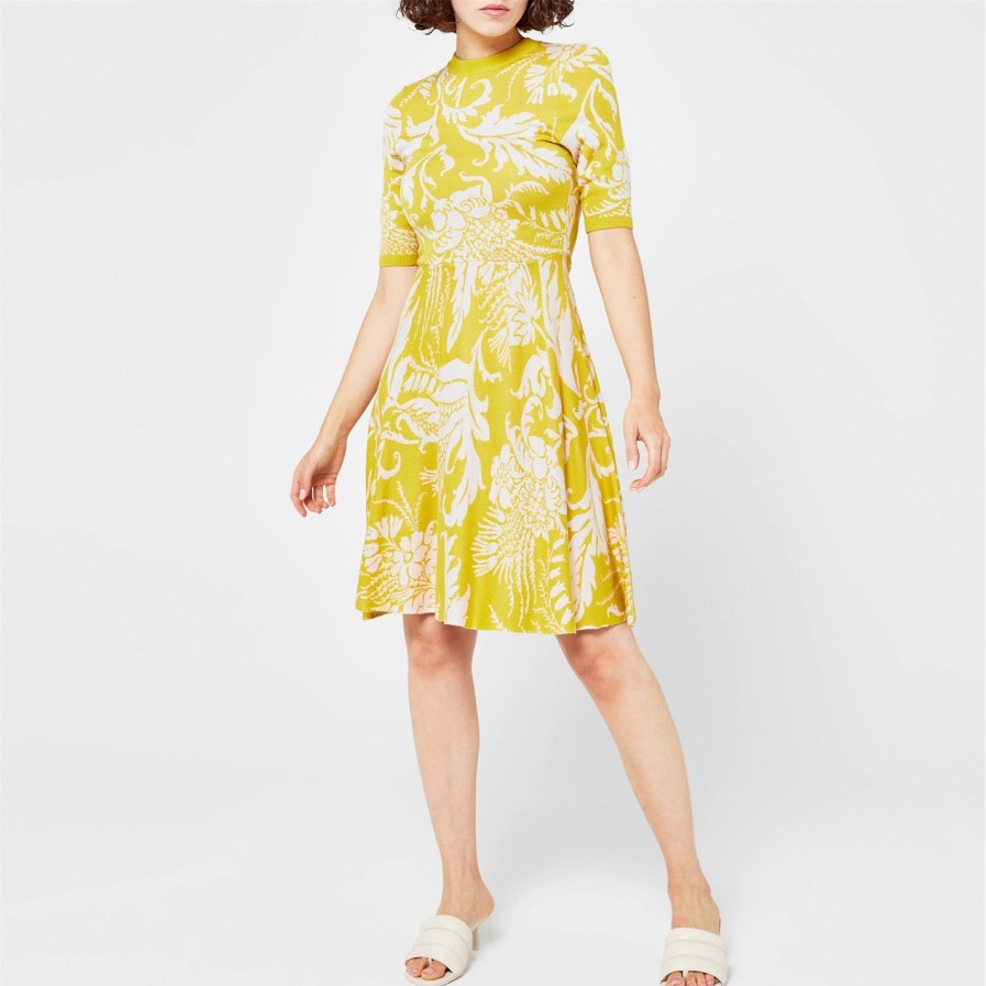 Women Ted Baker | Ted Baker Ted Baker Monniey Skater Dress Womens For Dresses Colour Yellow