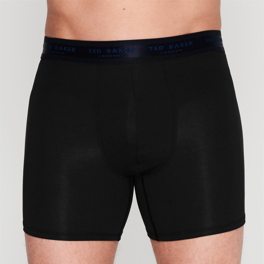 Men Ted Baker | Ted Baker 2 Pack Modal Boxers For Underwear Colour Black Bk1001