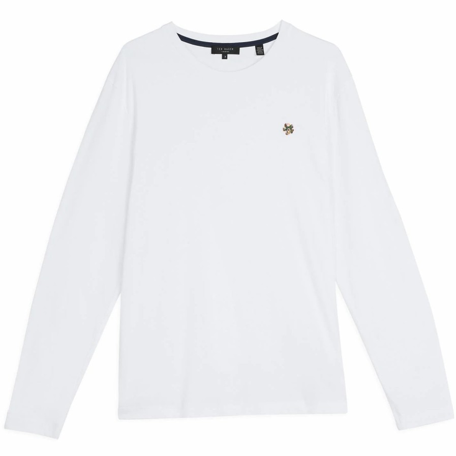 Men Ted Baker | Ted Baker Canada Ls T-Shirt For T-Shirts Colour White