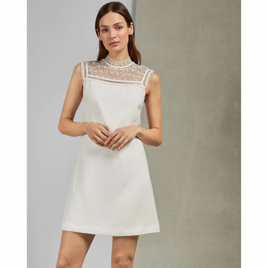 Women Ted Baker | Ted Baker Carsey Tunic Dress For Dresses Colour Ivory