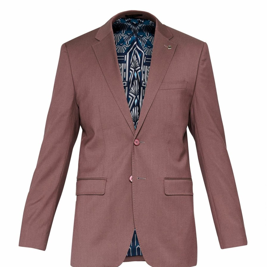 Men Ted Baker | Ted Baker Twill Jacket For Big & Tall Suit Jackets Colour Dusky Pink