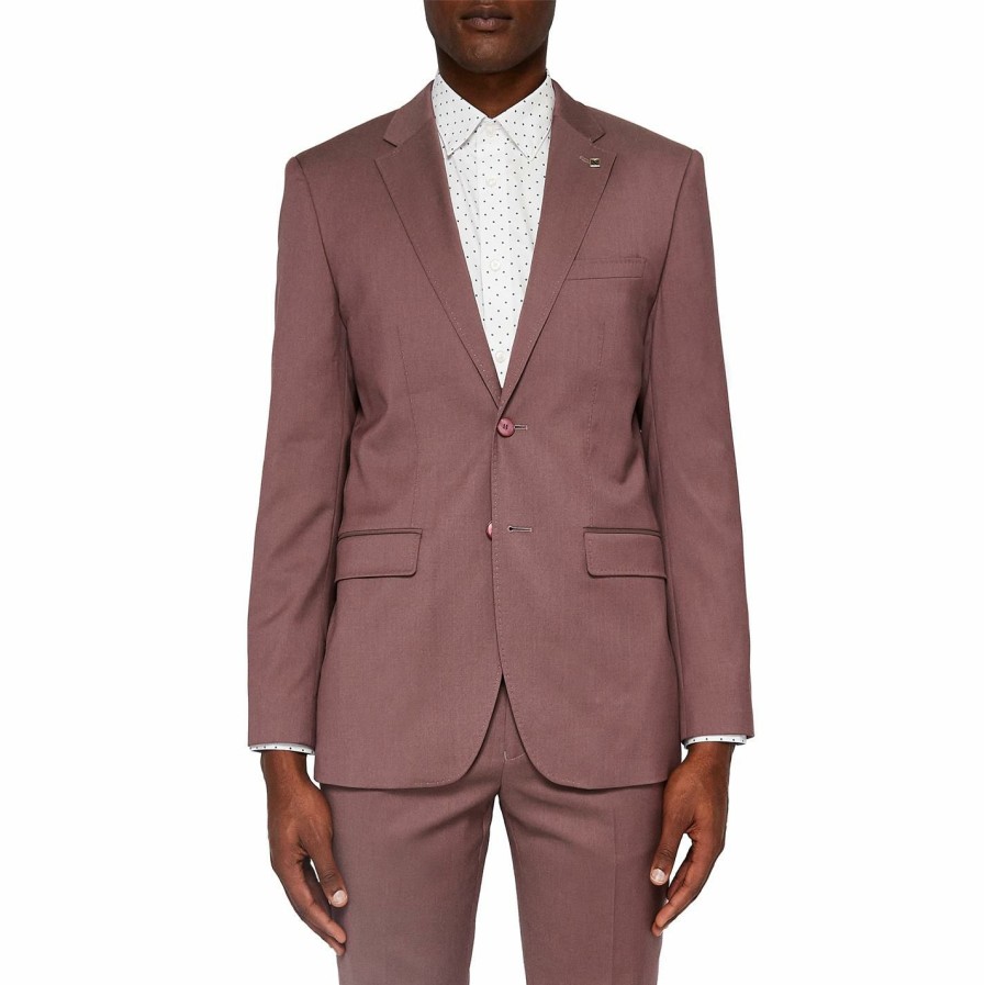 Men Ted Baker | Ted Baker Twill Jacket For Big & Tall Suit Jackets Colour Dusky Pink