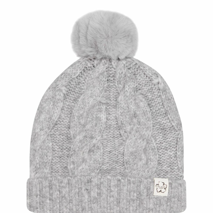 Accessories Ted Baker | Ted Baker Hannss Bobble Hat For Ladies Hats Colour Charcoal