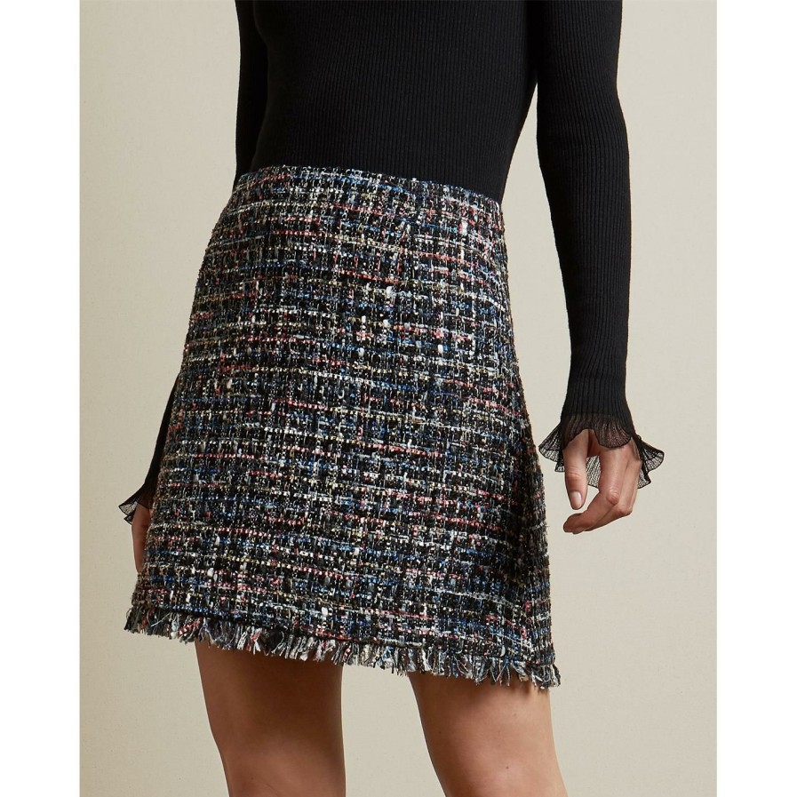 Women Ted Baker | Ted Baker Ted Boucle Mini Skt Ld99 For Skirts Colour Black