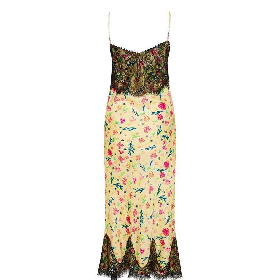 Women Ted Baker | Ted Baker Sassino Slip Dress For Wedding Guest Dresses Colour Yellow