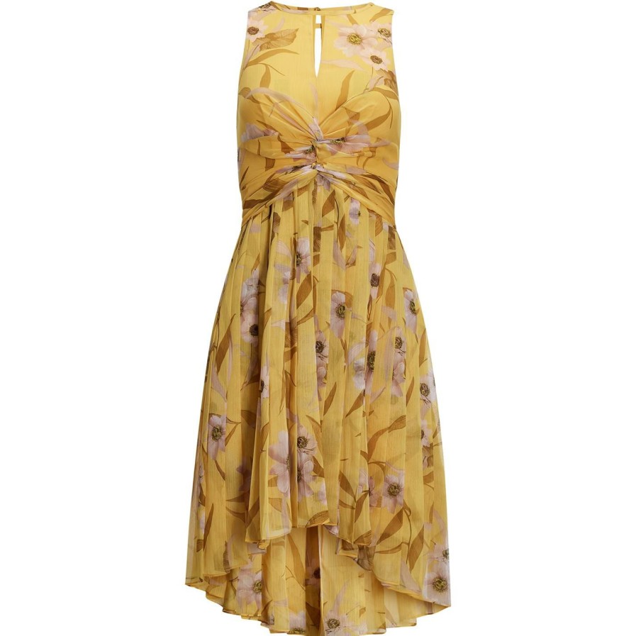 Women Ted Baker | Ted Baker Fbls Midi Dress For Dresses Colour Yellow