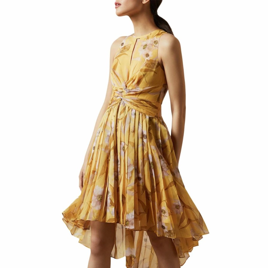 Women Ted Baker | Ted Baker Fbls Midi Dress For Dresses Colour Yellow