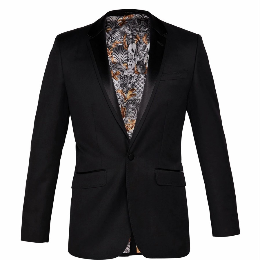 Men Ted Baker | Ted Baker Victor Dinner Jacket For Big & Tall Suit Jackets Colour Black