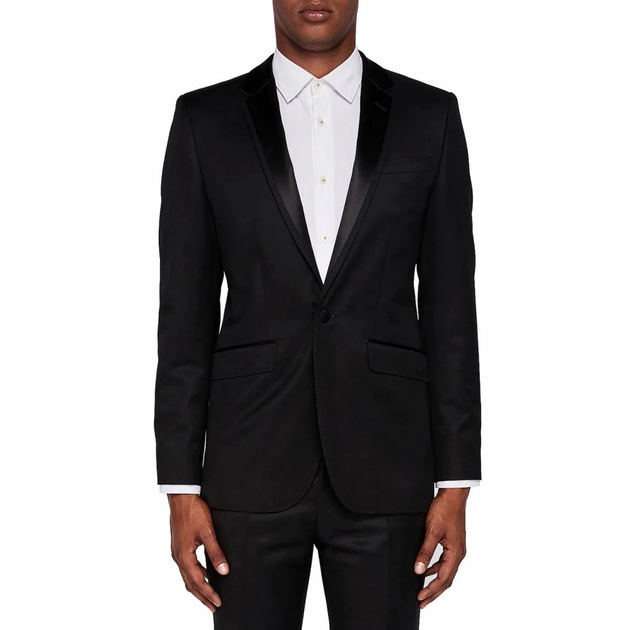 Men Ted Baker | Ted Baker Victor Dinner Jacket For Big & Tall Suit Jackets Colour Black