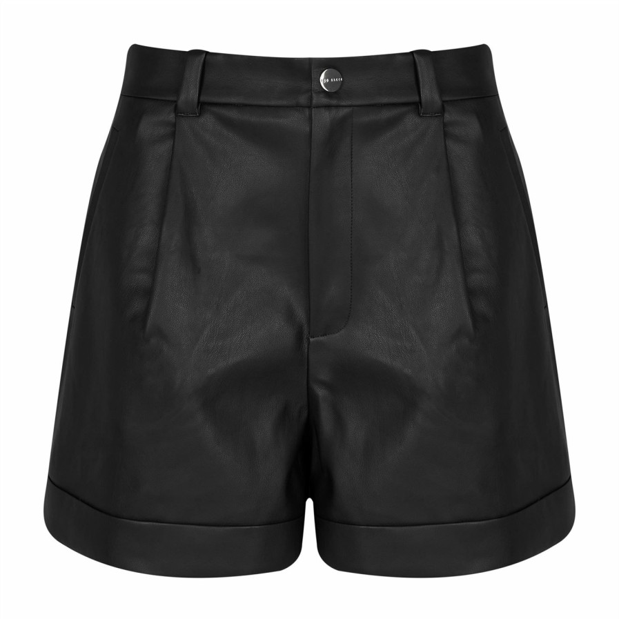 Men Ted Baker | Ted Baker Pawa Pu Shorts For Shorts Colour Black