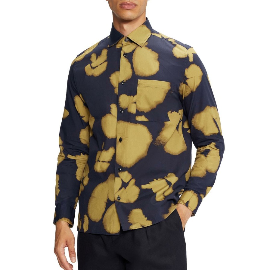 Men Ted Baker | Ted Baker Booktim Floral Shirt For Casual Shirts Colour Navy