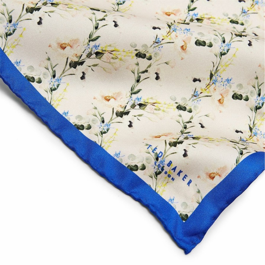 Accessories Ted Baker | Ted Baker Ted Baker Pocket Square Mens For Handkerchiefs Colour Ecru