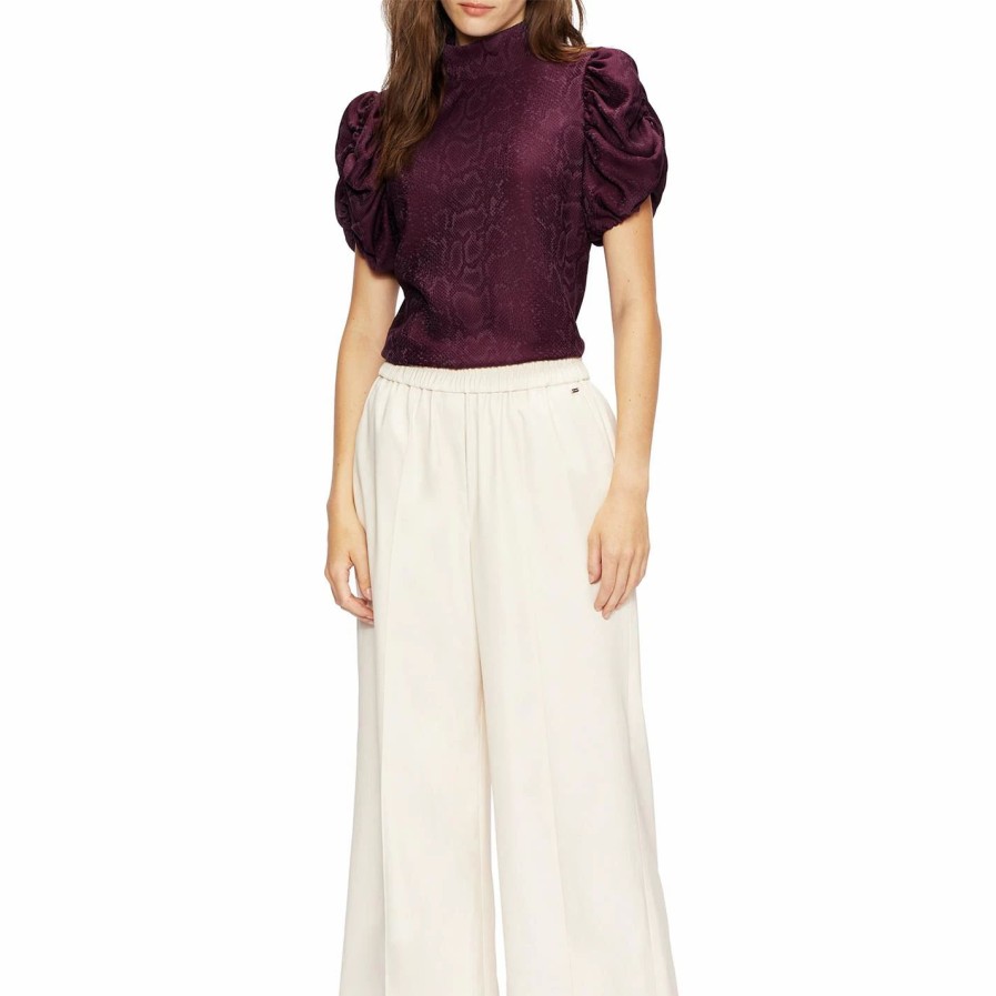 Women Ted Baker | Ted Baker Ted Baker Kalmiia Big Sleeve Blouse For Blouses & Shirts Colour Dp Purple