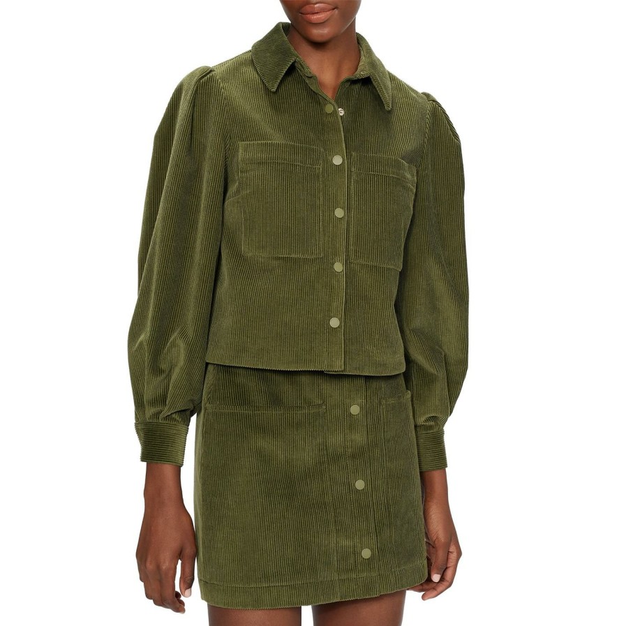 Women Ted Baker | Ted Baker Onetaa Boxy Shirt For Blouses & Shirts Colour Khaki