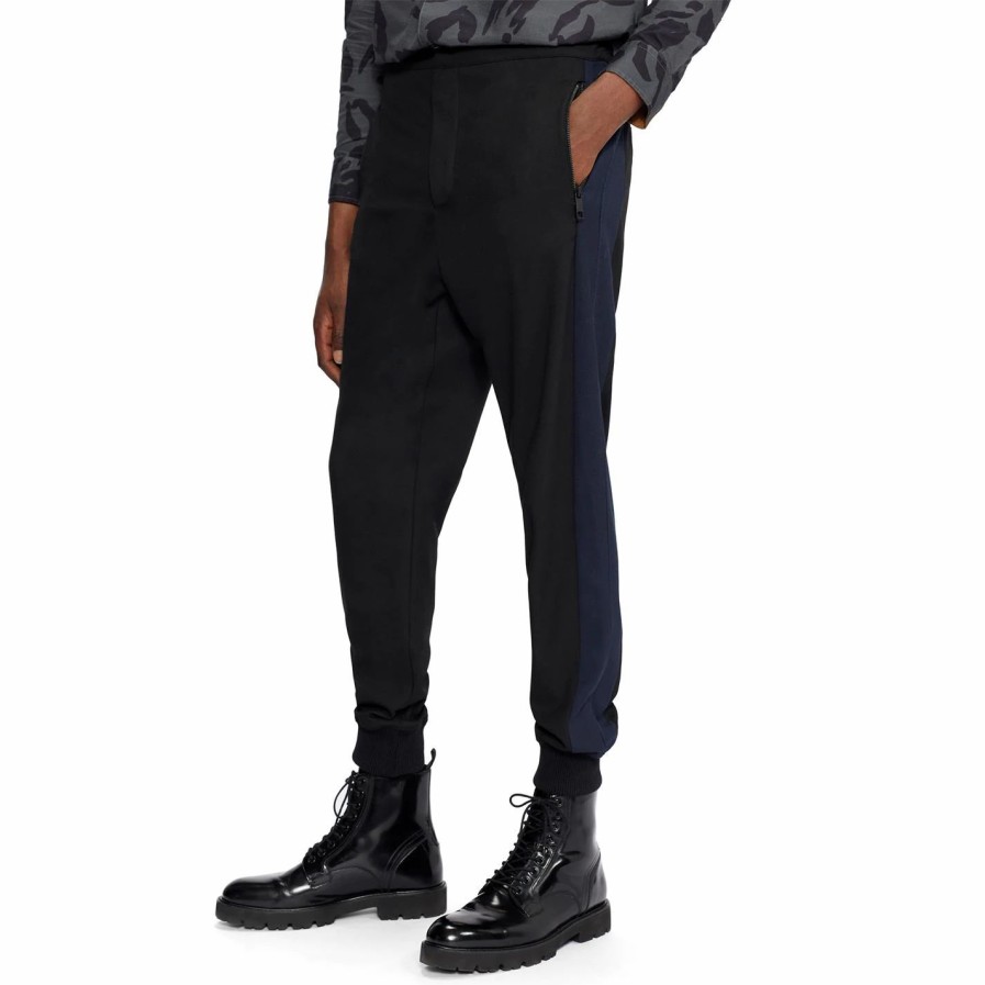 Men Ted Baker | Ted Baker Monn Joggers For Big & Tall Trousers Colour Black