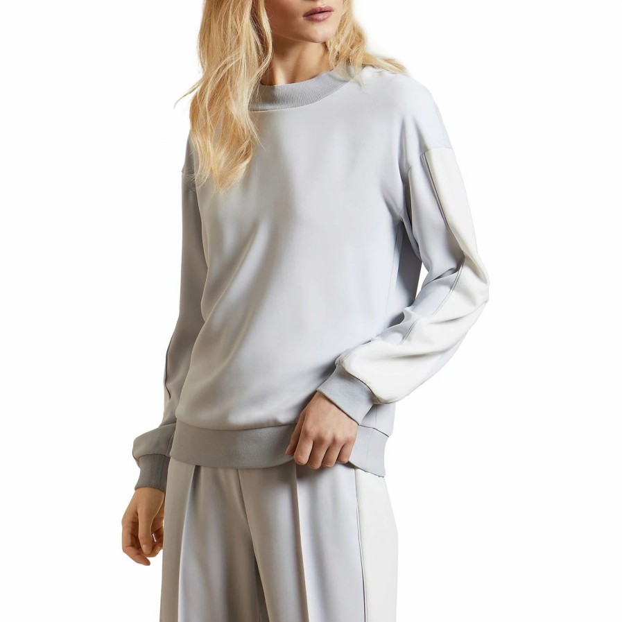 Women Ted Baker | Ted Baker Keelee Sweatshirt For Hoodies And Sweatshirts Colour White