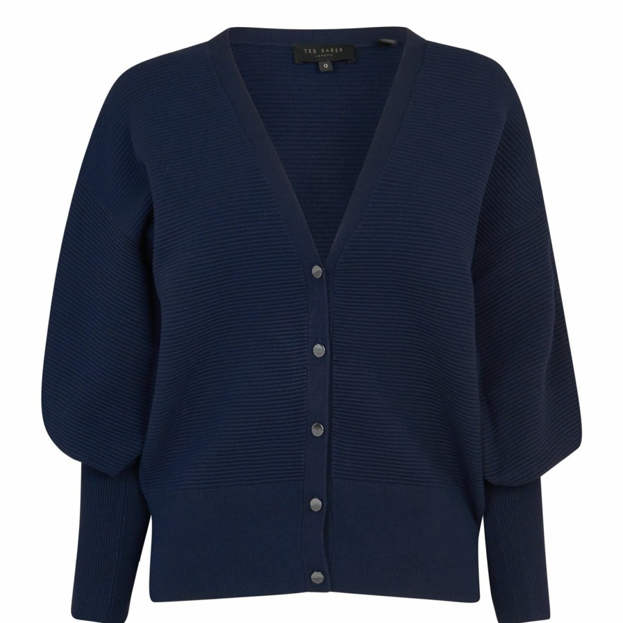 Women Ted Baker | Ted Baker Fioinna Cardigan For Knitwear Colour Dark Navy