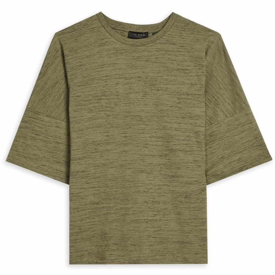 Women Ted Baker | Ted Baker Onyyxx T Shirt For Tops Colour Olive