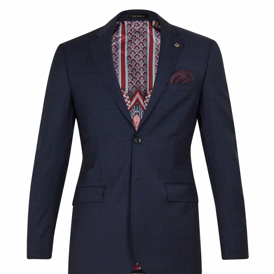 Men Ted Baker | Ted Baker Wasdeb Jacket For Suit Jackets & Blazers Colour Navy