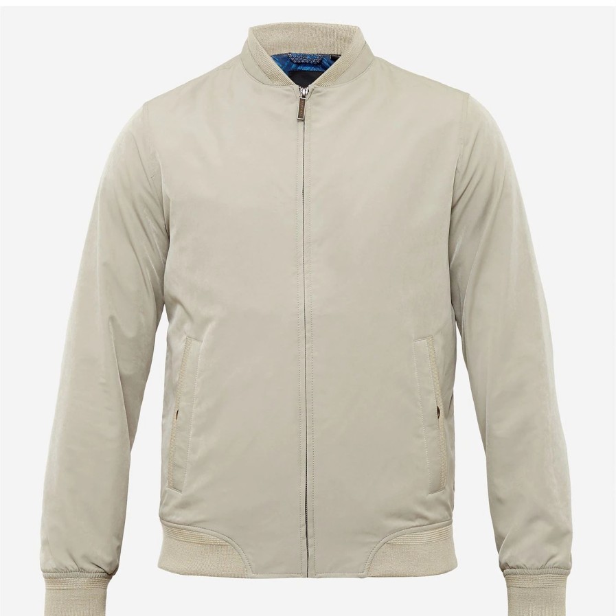 Women Ted Baker | Ted Baker Micro Bomber Jacket For Coats & Jackets Colour Natural