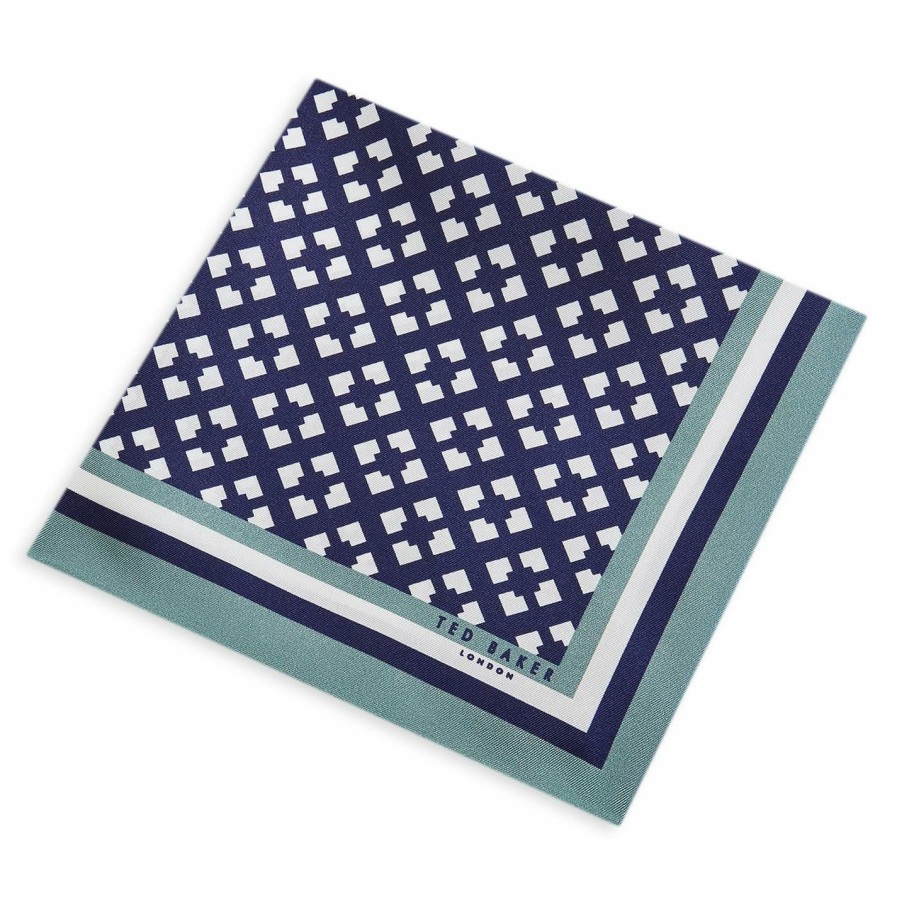 Accessories Ted Baker | Ted Baker Ted Baker Raktro Pocket Square Mens For Handkerchiefs Colour Navy