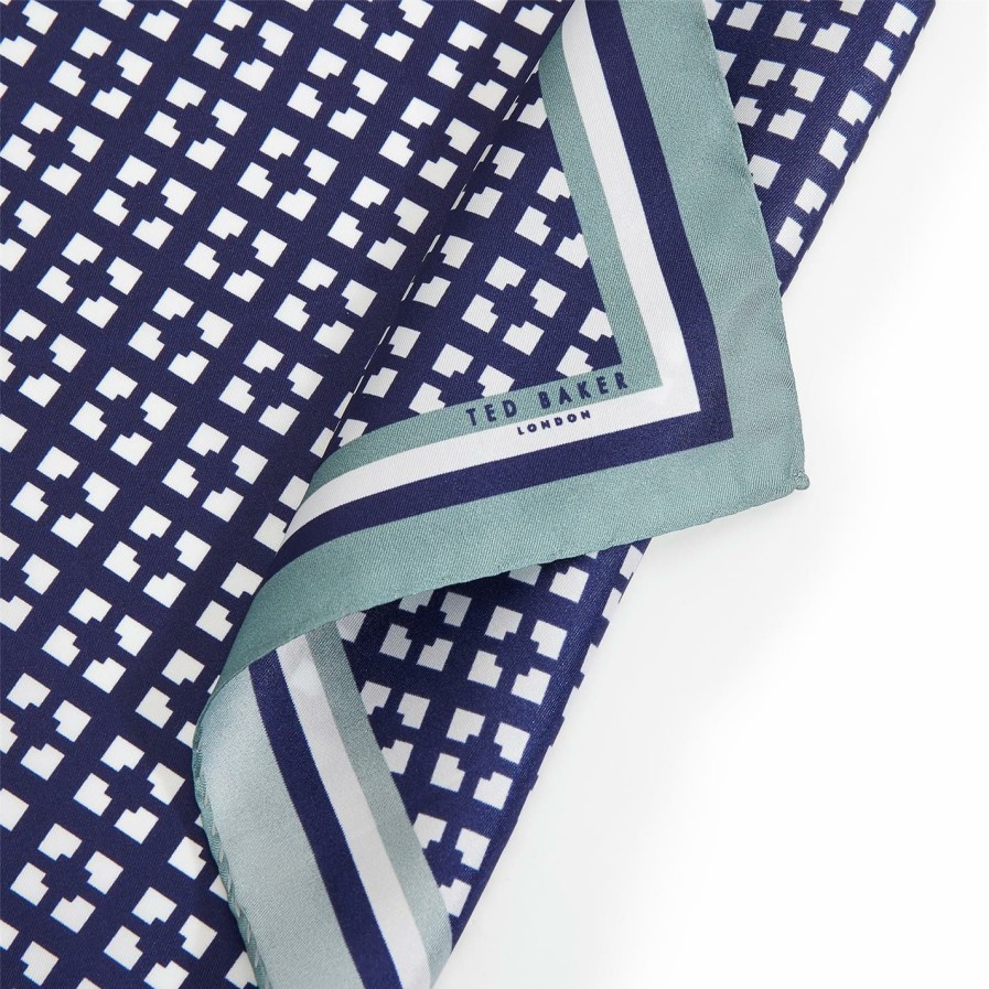 Accessories Ted Baker | Ted Baker Ted Baker Raktro Pocket Square Mens For Handkerchiefs Colour Navy